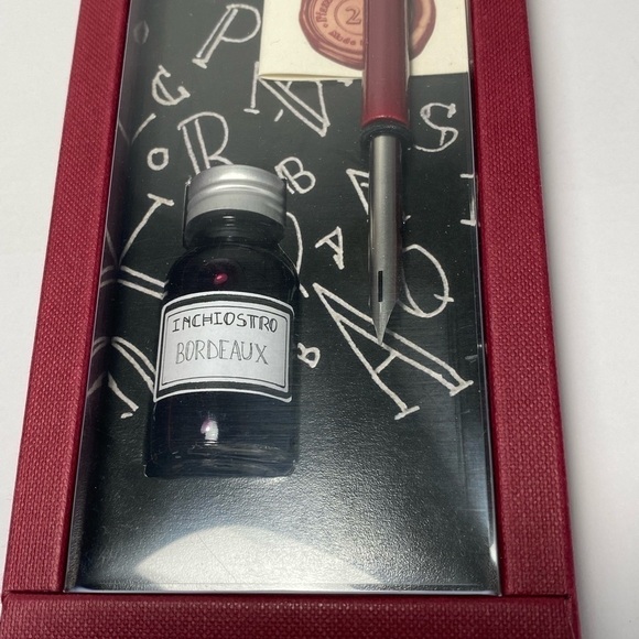 FRANCESCO RUBINATO Italian Wooden Dipping Pen 1 Metal Nib Calligraphy Bordeaux - Picture 7 of 7